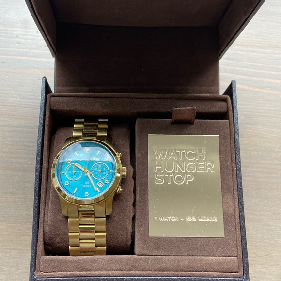 Michael Kors gold/teal watch - Picture 1 of 4